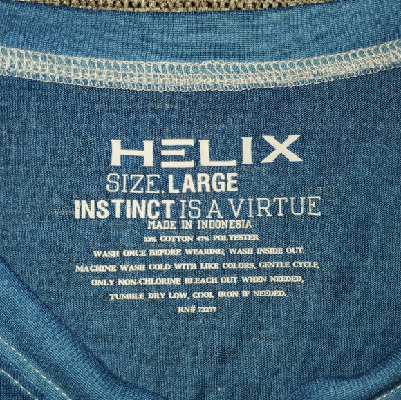 Helix Blue Short Sleeve Soft Henley - Picture 2 of 2